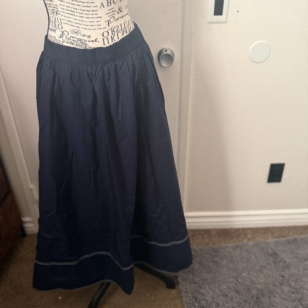 New Maxi J crew Skirt with Navy blue with white stitching